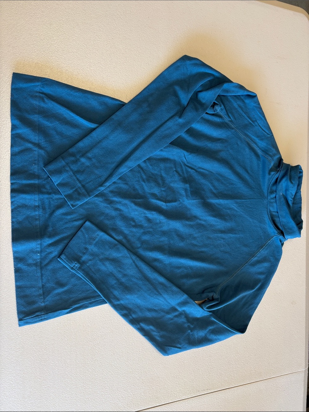 Athleta Long Sleeve Turtleneck Top in Teal Blue